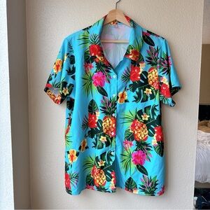 🌺 Tropical Floral Button Down Shirt - Size L